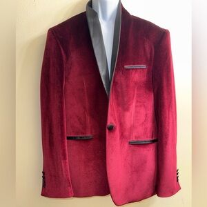Vercini Red Velvet Blazer